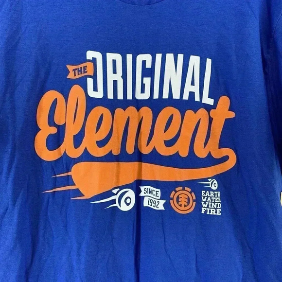 Element Skateboard Shirt Mens Medium Blue Graphic‎ Crew Neck Short Sleeve NWT - Picture 3 of 4